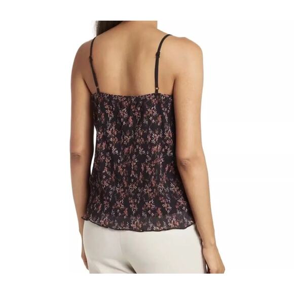 Everleigh 3X-Large Tank Top Floral Lace Accent V-Neck Stretch Accordion Pleats - Picture 2 of 10